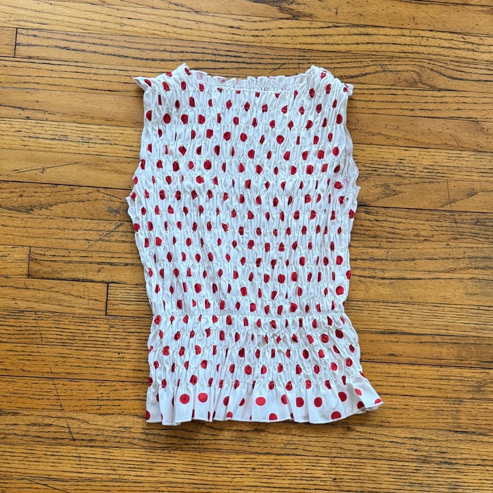 Pink Polka Dot Sleeveless Top